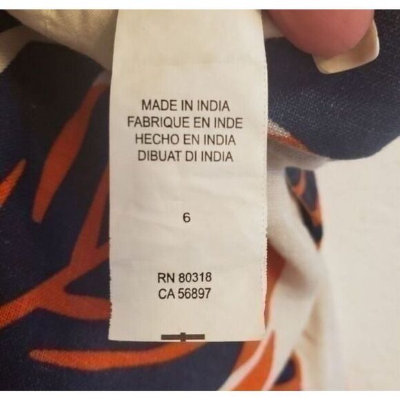 Lucky Brand Women’s Tossed Leaf Printed Casual 100% Linen Short Size 6 - Picture 5 of 7